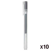 [MUJI無印良品]自由換芯附蓋膠墨筆/黑0.5mm/10入