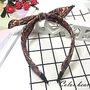 【卡樂熊】日系和風花布造型髮箍(兩色)-酒紅