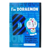 Sanrio 日本製 B5膠裝筆記本 附貼紙 空白圖畫本 哆啦A夢 字母 深藍