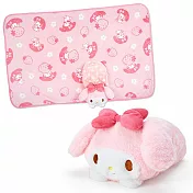 Sanrio 玩偶造型折疊收納式多功能毛毯 冷氣毯 蓋毯 披肩毛毯 抱枕 美樂蒂 草莓 粉