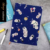 珠友官方獨賣 16K台灣花布多功能可調式書衣/書皮/書套-02星際探險隊