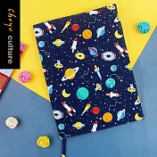 珠友官方獨賣 B5/18K台灣花布多功能可調式書衣/書皮/書套/雜誌適用-01星系追逐