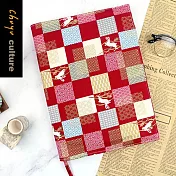 珠友官方獨賣 B5/18K台灣花布多功能可調式書衣/書皮/書套/雜誌適用-03白兔跳啊