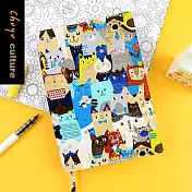 珠友官方獨賣 A5/25K台灣花布多功能可調式書衣/書皮/書套-03喵~歡迎回家