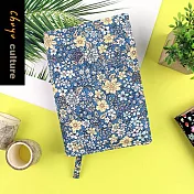 珠友官方獨賣  A6/50K台灣花布多功能可調式書衣/書皮/書套-03藍花叢叢