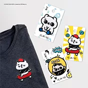 JzFun 爽爽貓/刺繡裝飾貼三入組黃白色