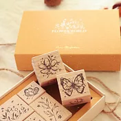 【Meow Illustration】花花小世界印章套組6入