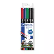 【STAEDTLER 施德樓】油性雙頭藝術筆5色入