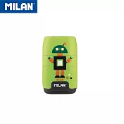 MILAN太空膠囊橡皮擦+削筆器_快樂機器人_綠