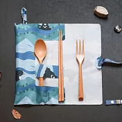 【Onor Design】OFoodin餐具收納袋(矽膠布餐具套) -流浪黑熊