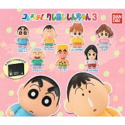 【日本正版授權】全套7款 蠟筆小新 Q版造型公仔 P3 扭蛋/轉蛋 Q版模型 野原新之助 萬代 406174