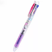 Sanrio 日本製Clip-on Slim 透明筆桿夾式三色溜溜筆 0.7mm 雙子星*ZEBRA 氣球 紫