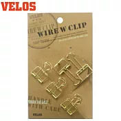 (2包裝)VELOS 中空線圈長尾夾 小金