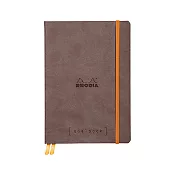 【Rhodia｜GoalBook】A5_象牙色5x5方格_精裝軟皮封面_巧克力色