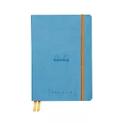 【Rhodia｜GoalBook】A5_象牙色5x5方格_精裝軟皮封面_土耳其藍