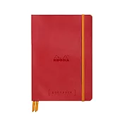 【Rhodia｜GoalBook】A5_象牙色5x5方格_精裝軟皮封面_罌粟紅