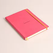 【Rhodia｜Softcover】A5_象牙色橫線_精裝軟皮束帶_莓果色