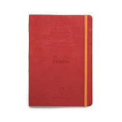 【Rhodia｜Perpetual 365】A5_象牙色萬年曆點格_精裝軟皮束帶_罌粟紅