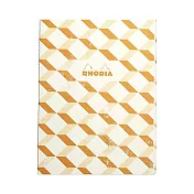 【Rhodia｜Heritage】19x25_側翻騎縫裝_象牙色橫線_象牙色立體紋