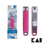 【日本貝印KAI】銀邊指甲剪 - 桃紅/S弧口 HL-0604