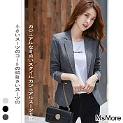【MsMore】OL韓星氣質焦點俐落西裝外套#105912 M 深灰