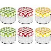 《TESCOMA》格紋玻璃密封罐6入(125ml)