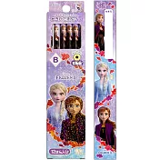sun-star 2B 日本製盒裝鉛筆 12入 迪士尼 冰雪奇緣2 艾莎和安娜 魔法森林 紫