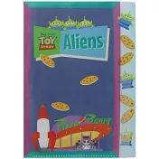 sun-star A4 日本製5索引L型多層檔案夾 迪士尼 玩具總動員 復古風  三眼怪 披薩星球藍