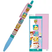 sun-star 日本製夾式自動鉛筆 0.5mm 迪士尼 玩具總動員4 復古風 大集合 框框藍粉
