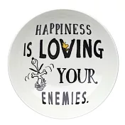 【日本YAMAKA】史努比黑白陶瓷深盤17cm ‧詩句