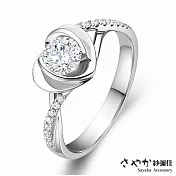 【Sayaka紗彌佳】愛的傳遞愛心造型鑲鑽戒指 -單一款式
