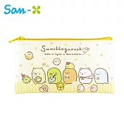 【日本正版授權】角落生物 皮革 扁筆袋/鉛筆盒/收納包 角落小夥伴 San-X -小花款