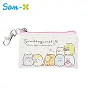 【日本正版授權】角落生物 皮革 零錢包/卡片包/收納包 角落小夥伴 -小花款