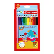 STABILO思筆樂 Jumbo特大油性色鉛筆 粗字/粗體 高密度 12色