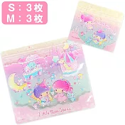 Sanrio 透明扁平夾鏈袋組 6入 密封袋 雙子星 KIKI LALA 遊樂園 彩虹冰沙粉紫