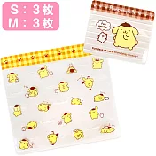 Sanrio 透明扁平夾鏈袋組 6入 密封袋 布丁狗 日常黃白