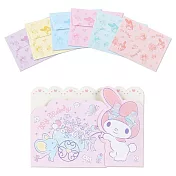 Sanrio 造型雙面圖案迷你卡片組 美樂蒂 花朵推車粉