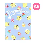 Sanrio A5 日本製平裝橫條筆記本 布丁狗 杯子蛋糕藍綠