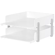 LITEM 雙層簡約A4公文架/淺灰