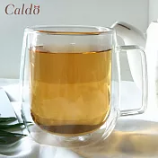 【caldo卡朵生活】慢活雙層隔熱有柄玻璃杯 400ml