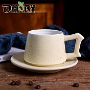 【OMORY】滿天星咖啡杯盤組400ml-黃色