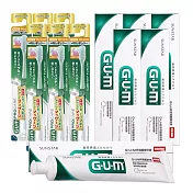 GUM 牙周護理牙膏140gx6(盒裝)+超彈力極細毛牙刷#688x6支(顏色隨機)