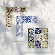 Hello Studio 方形葡萄牙花磚系列 - 彩色、藍色、棕色｜明信片組（三入一組）