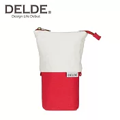 【日本正版授權】DELDE 純色系列 帆布 伸縮筆袋 筆筒/鉛筆盒/收納包 sun-star -紅色 489582