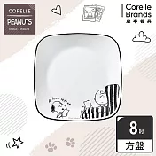 【美國康寧 CORELLE】SNOOPY復刻黑白方形8吋午餐盤