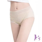 【K’s 凱恩絲】有氧蠶絲全無痕涼爽網紗性感膚色三角內褲FREEM-L膚色