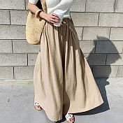 【A.Cheter】超舒暢輕盈冰涼慵懶生活棉麻大寬褲#107103 FREE 米杏