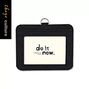 珠友 識別證套/證件套/工作證套/票卡夾/萬用票夾/卡套(橫式)-do it now01沉穩黑