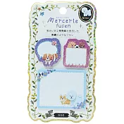 Kamio 仿刺繡自黏便利貼 留言貼_犬 紫藍