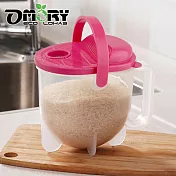【OMORY】水流式洗米器三合用-甜心桃紅